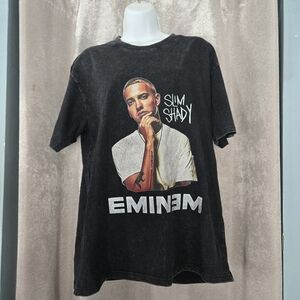 ⭐️Eminem Graphic Black T-Shirt 100% Cotton Vintage Wash⭐️